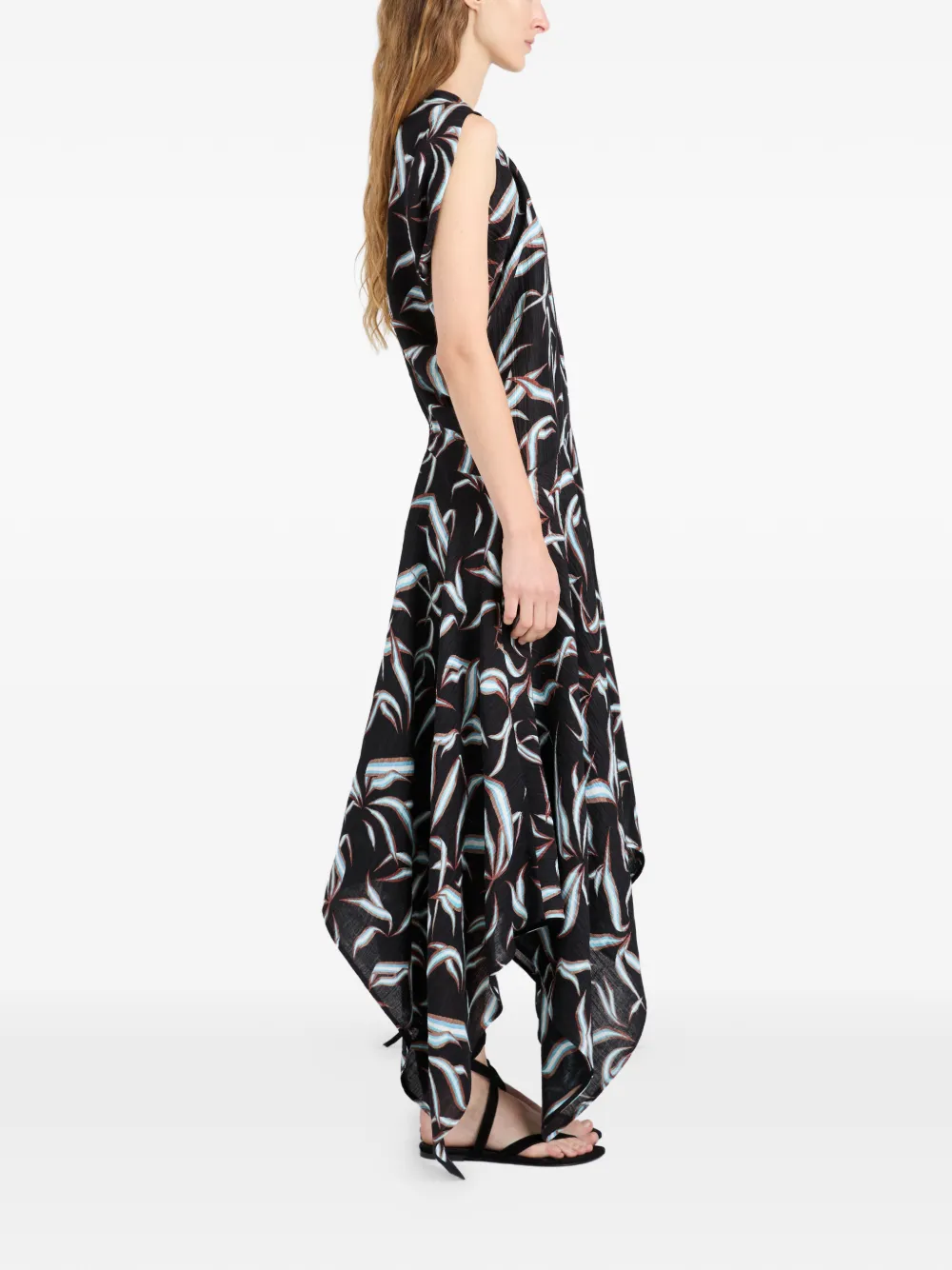 Proenza Schouler Sybella asymmetrische midi-jurk met matelassé-effect Zwart