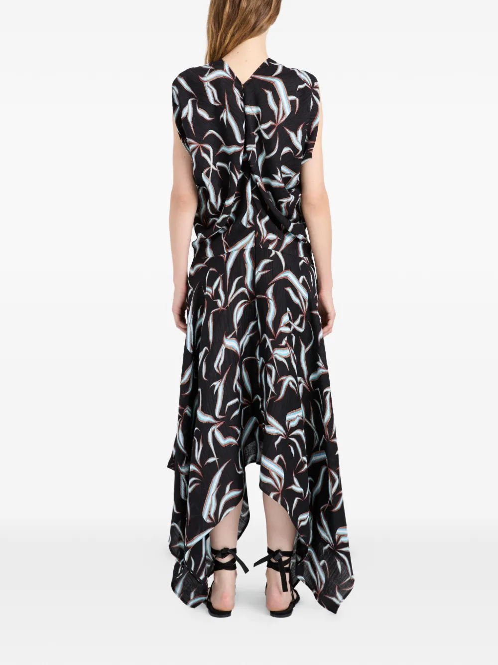 Proenza Schouler Sybella asymmetrische midi-jurk met matelassé-effect Zwart