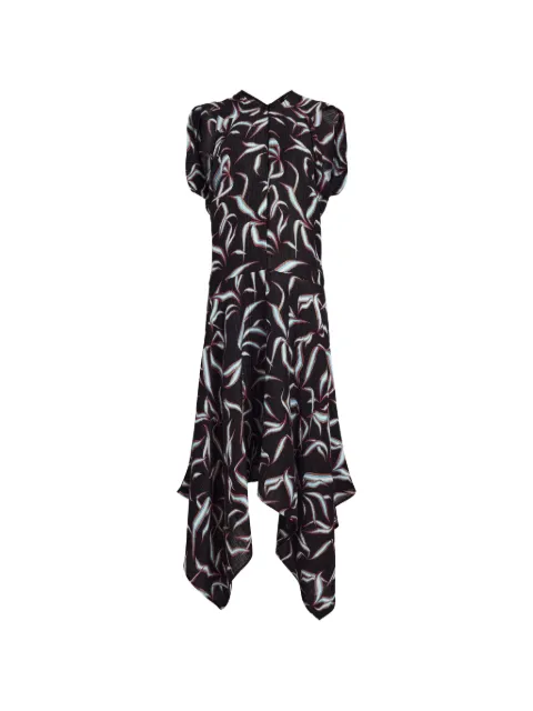 Proenza Schouler Sybella asymmetrische midi-jurk met matelassé-effect