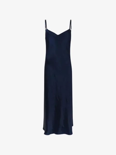 Vince satin-finish slip midi dress