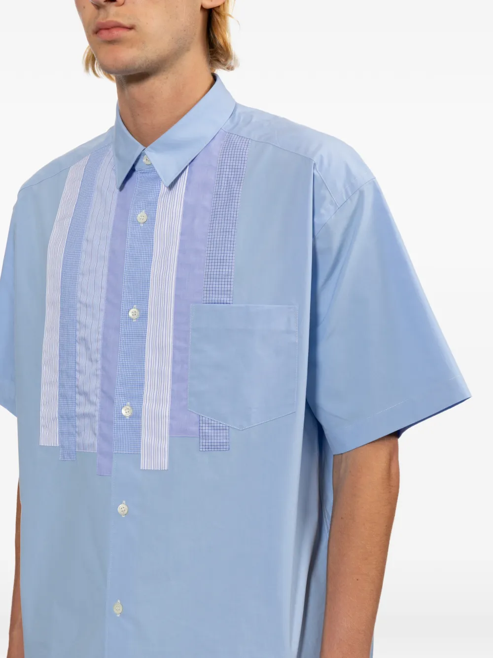 Comme des Garçons Homme Overhemd met vlakken Blauw