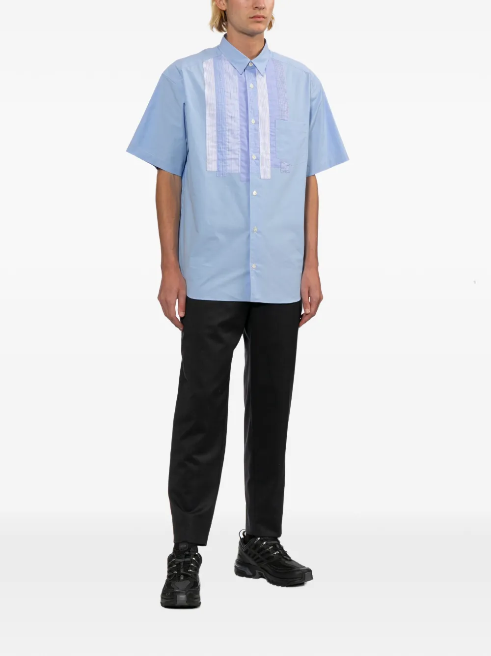 Comme des Garçons Homme Overhemd met vlakken Blauw