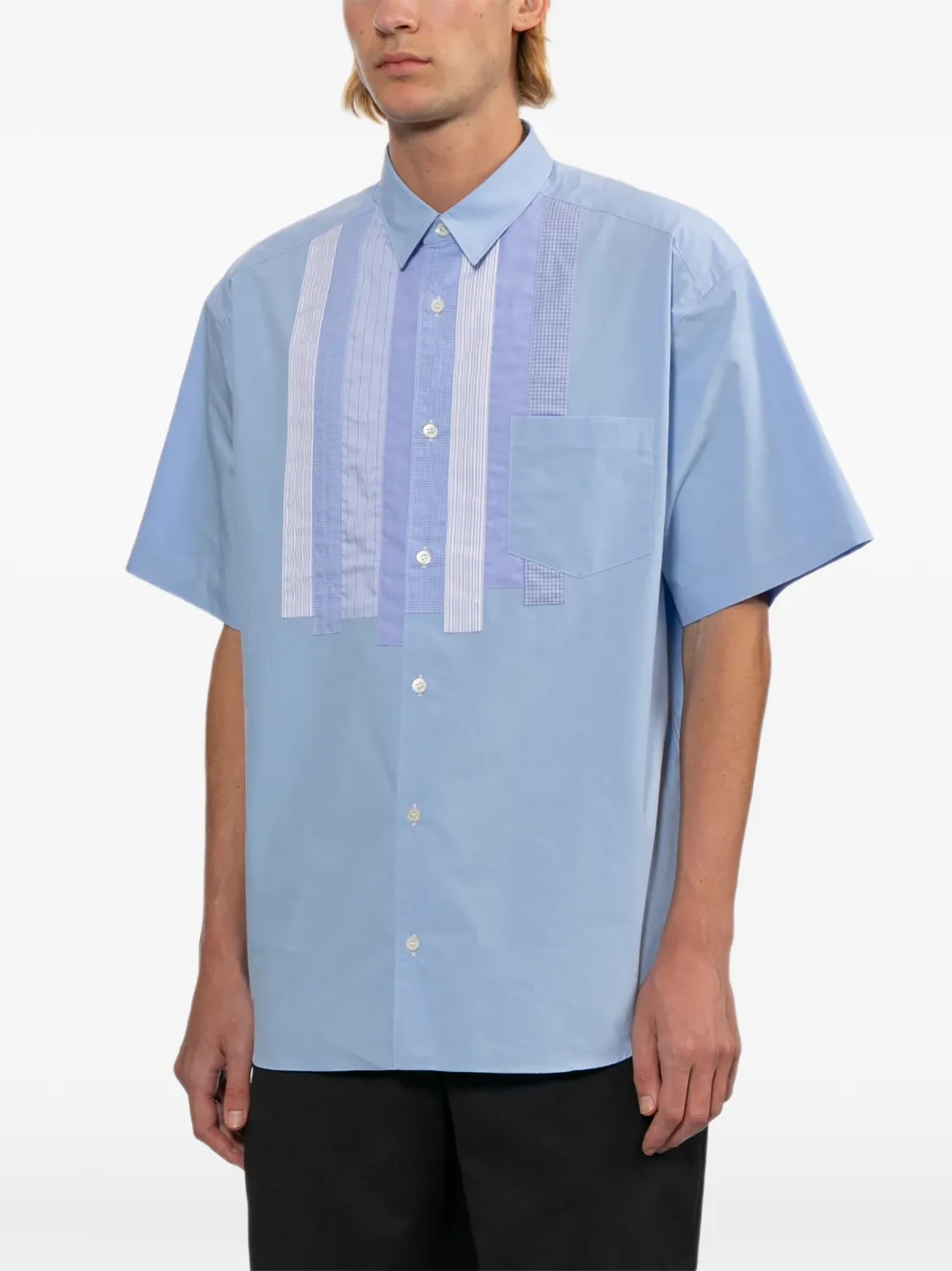 Comme des Garçons Homme Overhemd met vlakken Blauw