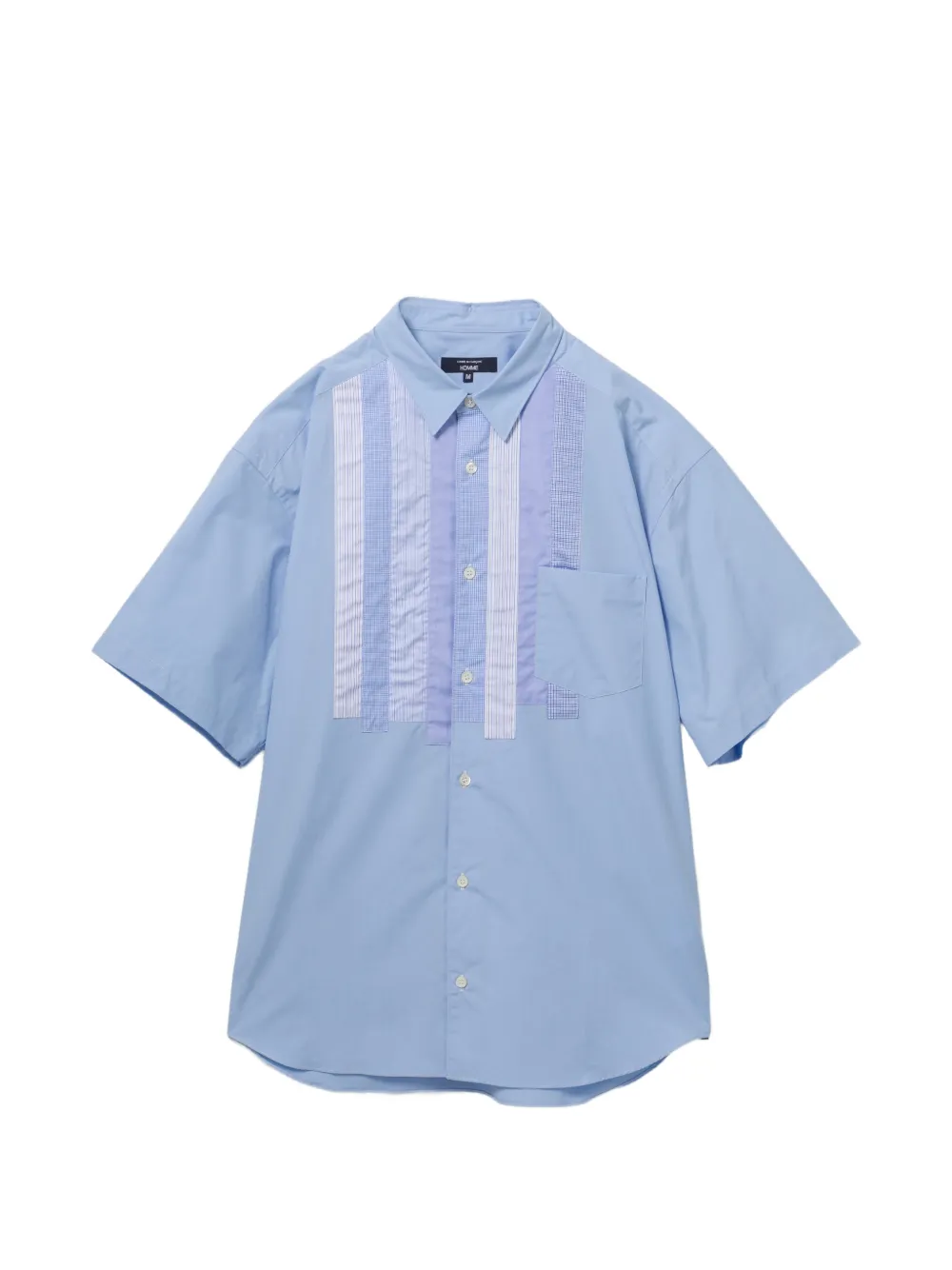 Comme des Garçons Homme panelled short-sleeve shirt - Blu