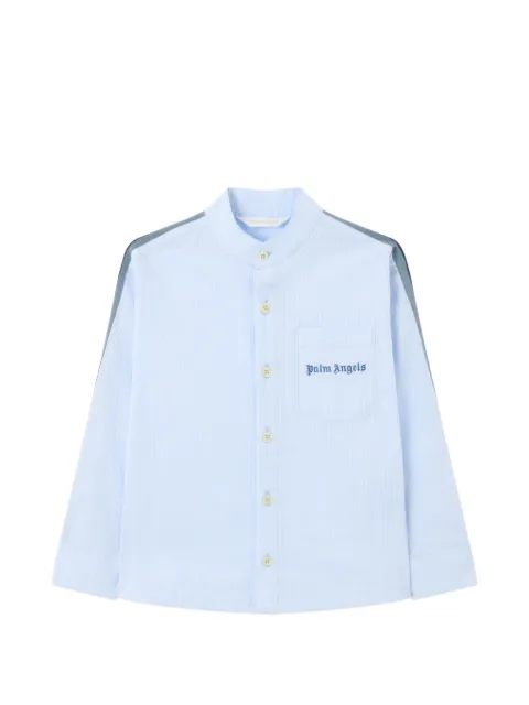 Palm Angels Kids korean-collar striped shirt