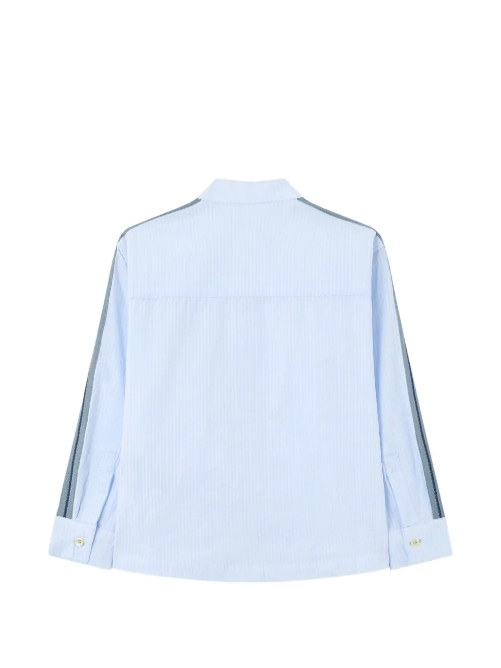 Palm Angels Kids Gestreept overhemd met Koreaanse kraag Blauw