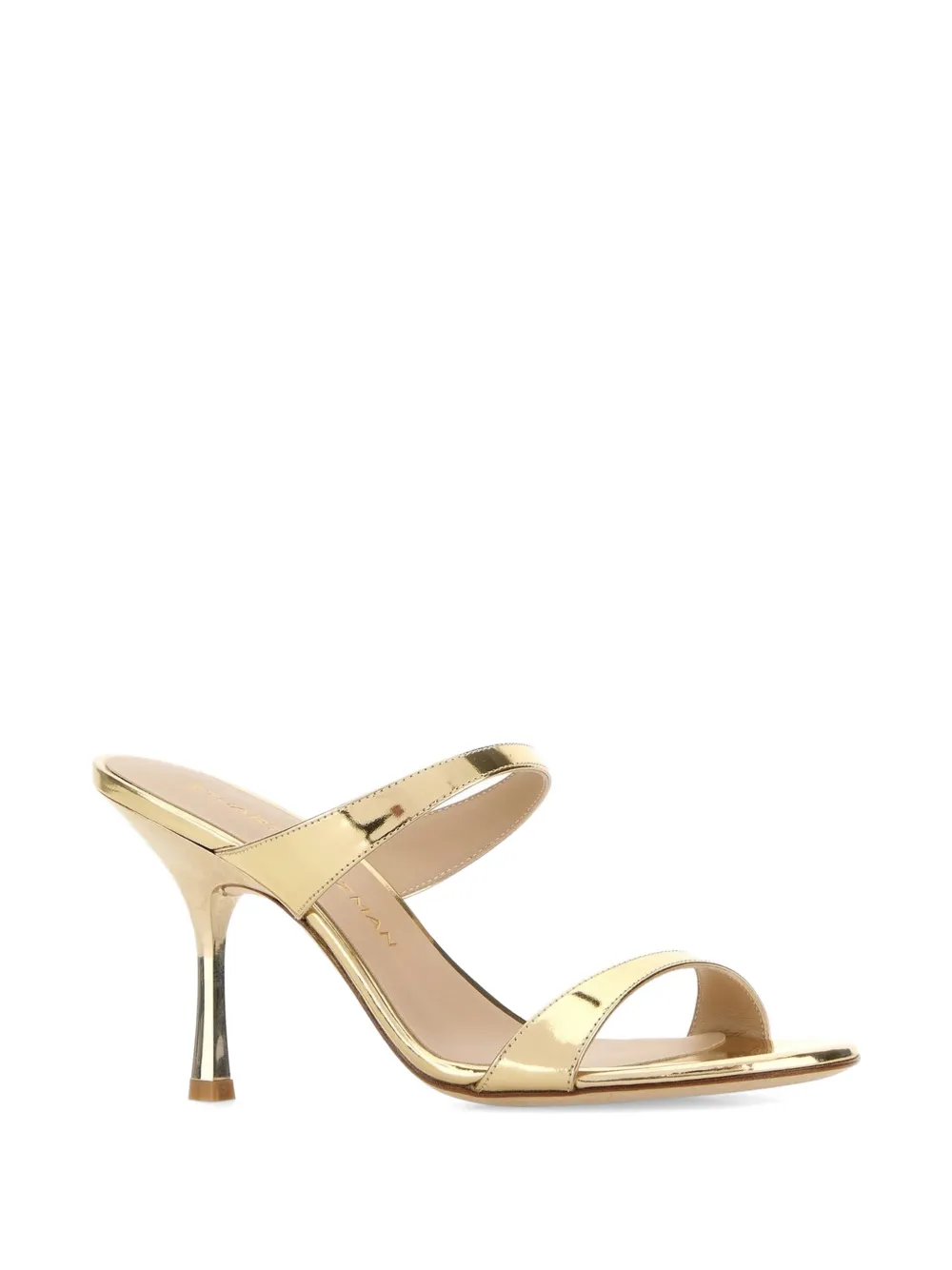 Stuart Weitzman metallic-effect double-strap sandals Goud