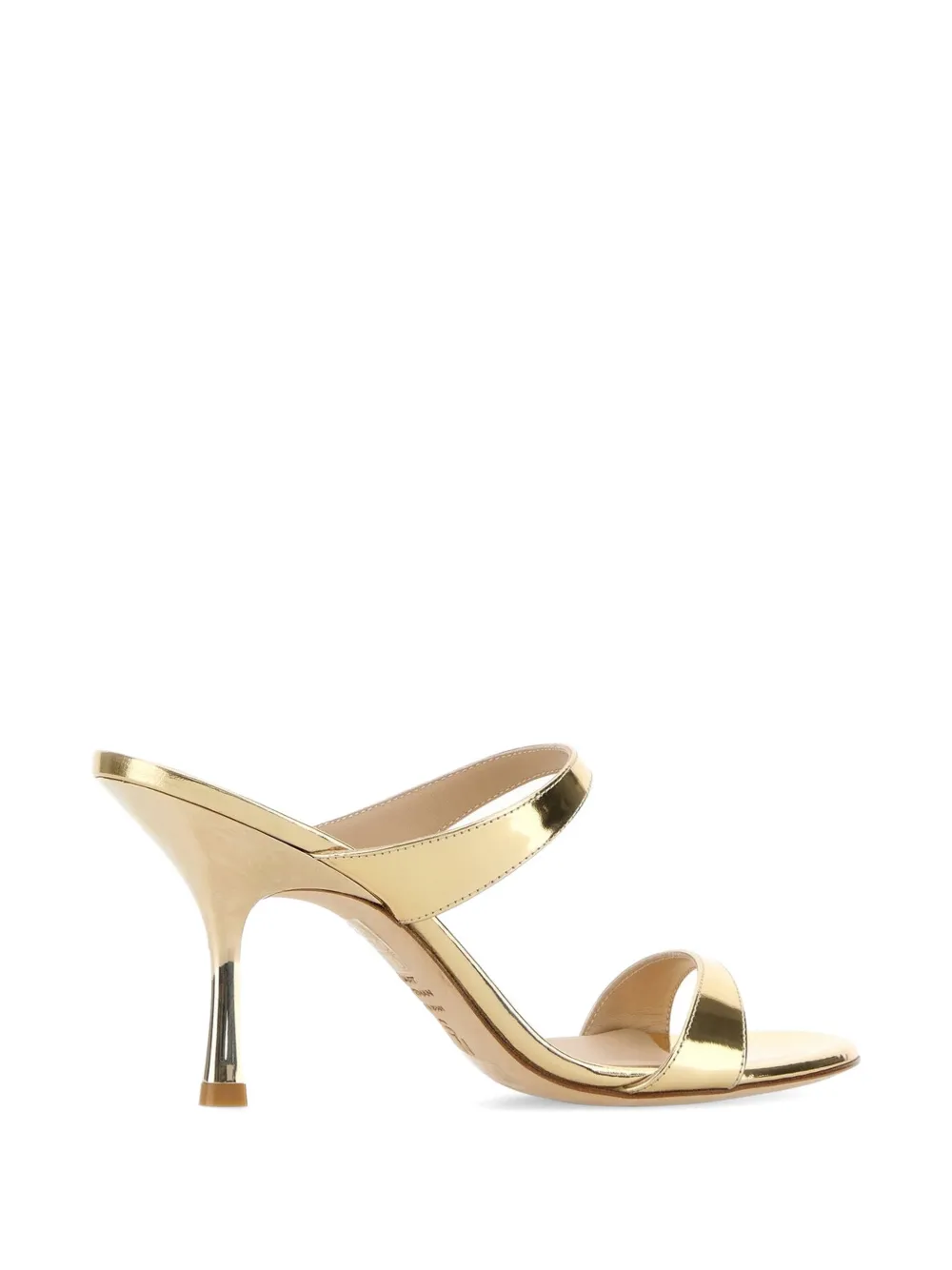 Stuart Weitzman metallic-effect double-strap sandals Goud