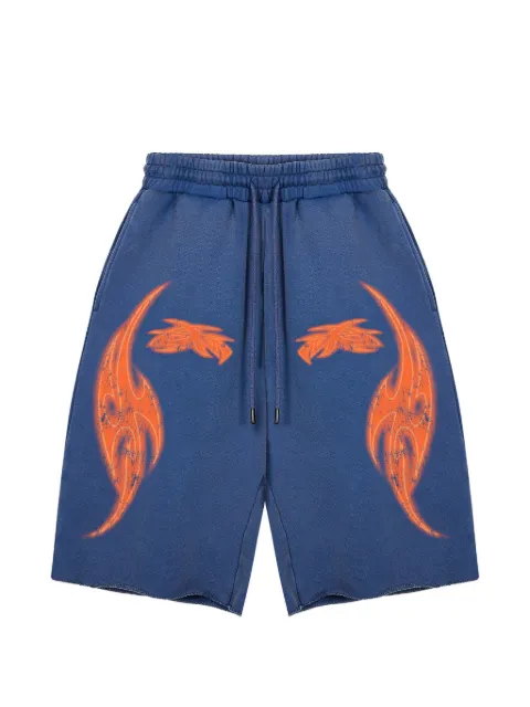 GODMADE Vivid flame-print shorts