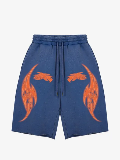 GODMADE short Vivid à imprimé flammes