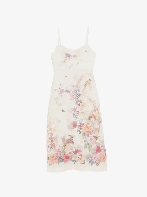 ZIMMERMANN Faltenkleid mit Blumenprint