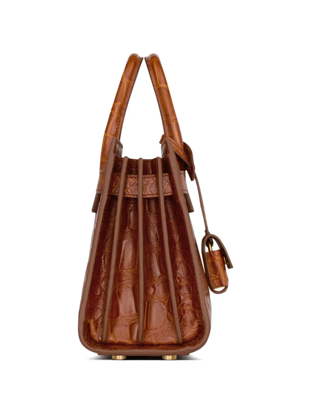 Saint Laurent Sac de Jour shopper met krokodillen-reliëf Bruin