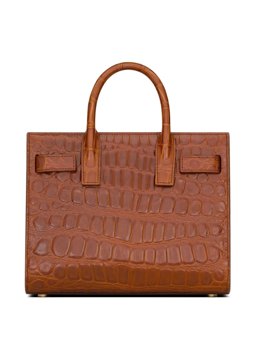 Saint Laurent Sac de Jour shopper met krokodillen-reliëf Bruin