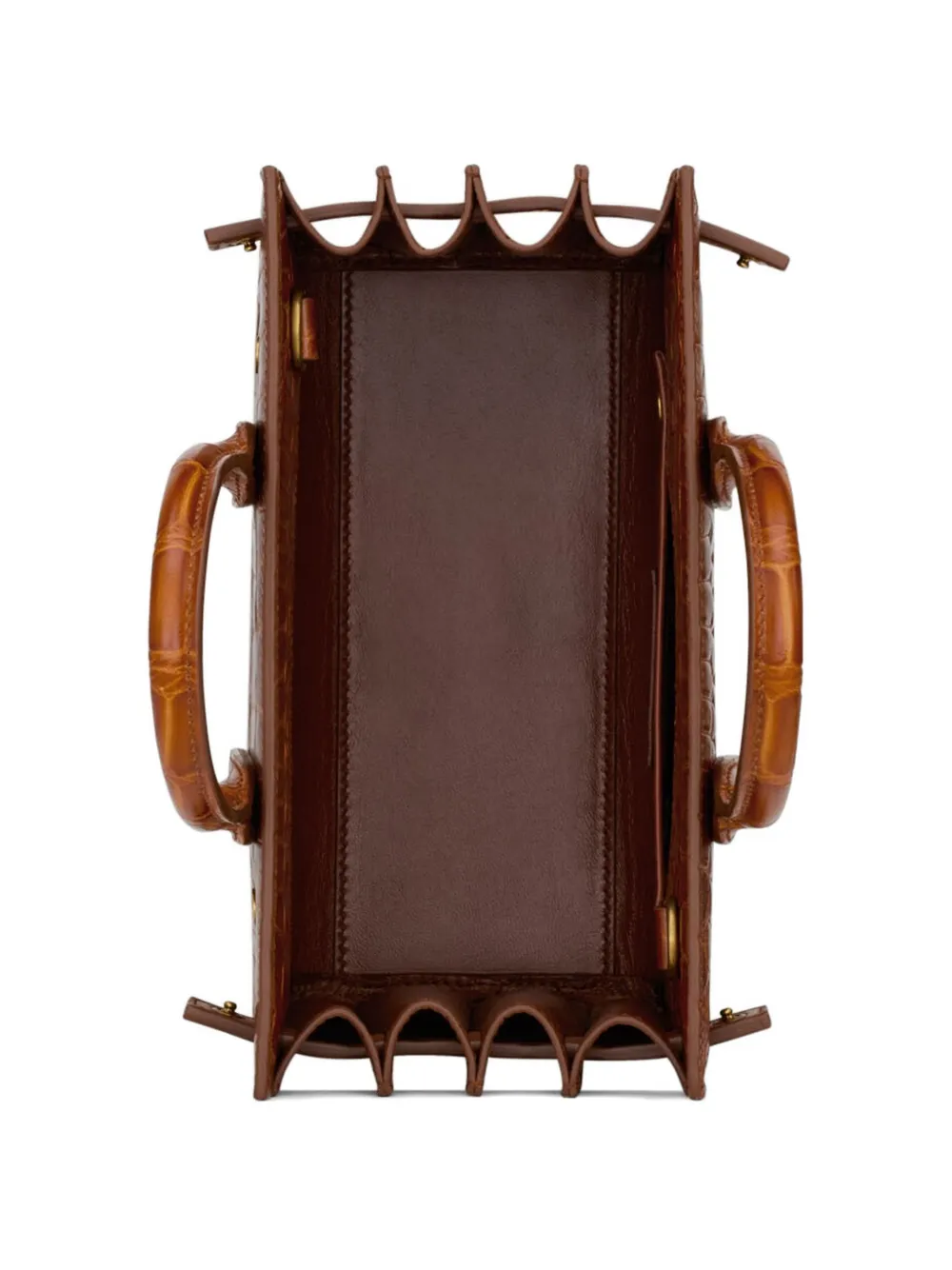 Saint Laurent Sac de Jour shopper met krokodillen-reliëf Bruin