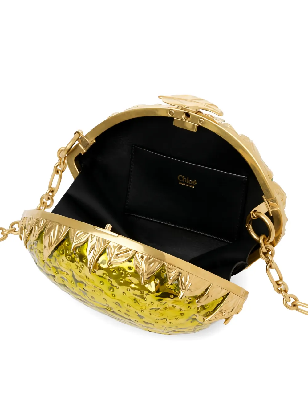 Chloé Crossbodytas verfraaid met blad en kettinghengsel Geel
