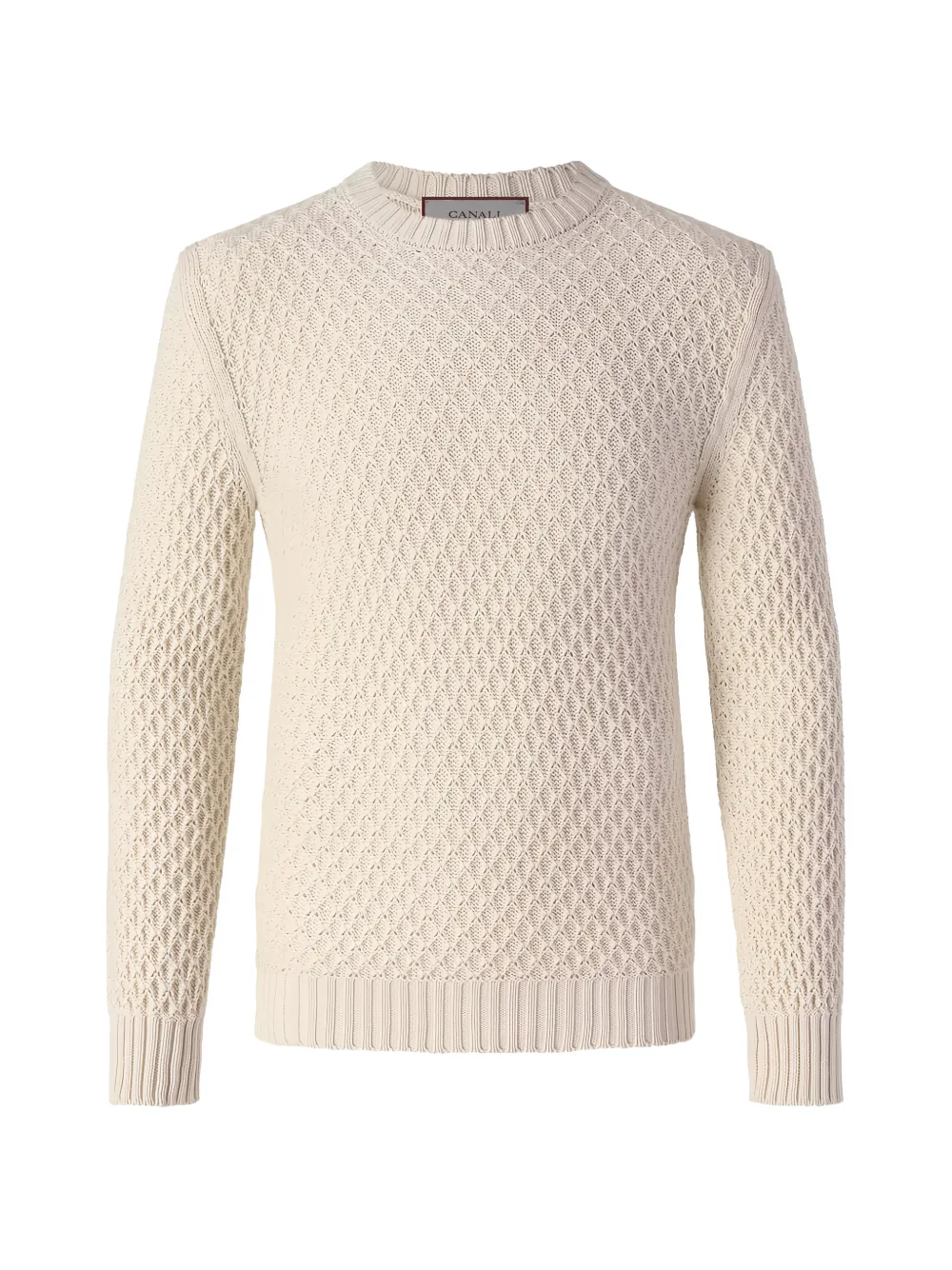 Canali diamond-knit crew-neck sweater - Toni neutri