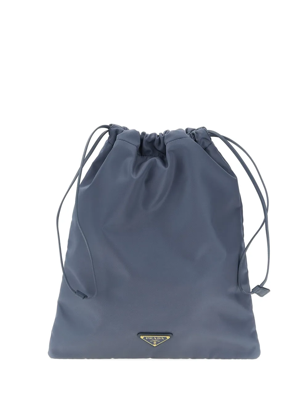 Prada logo-plaque drawstring shoulder bag - Blu
