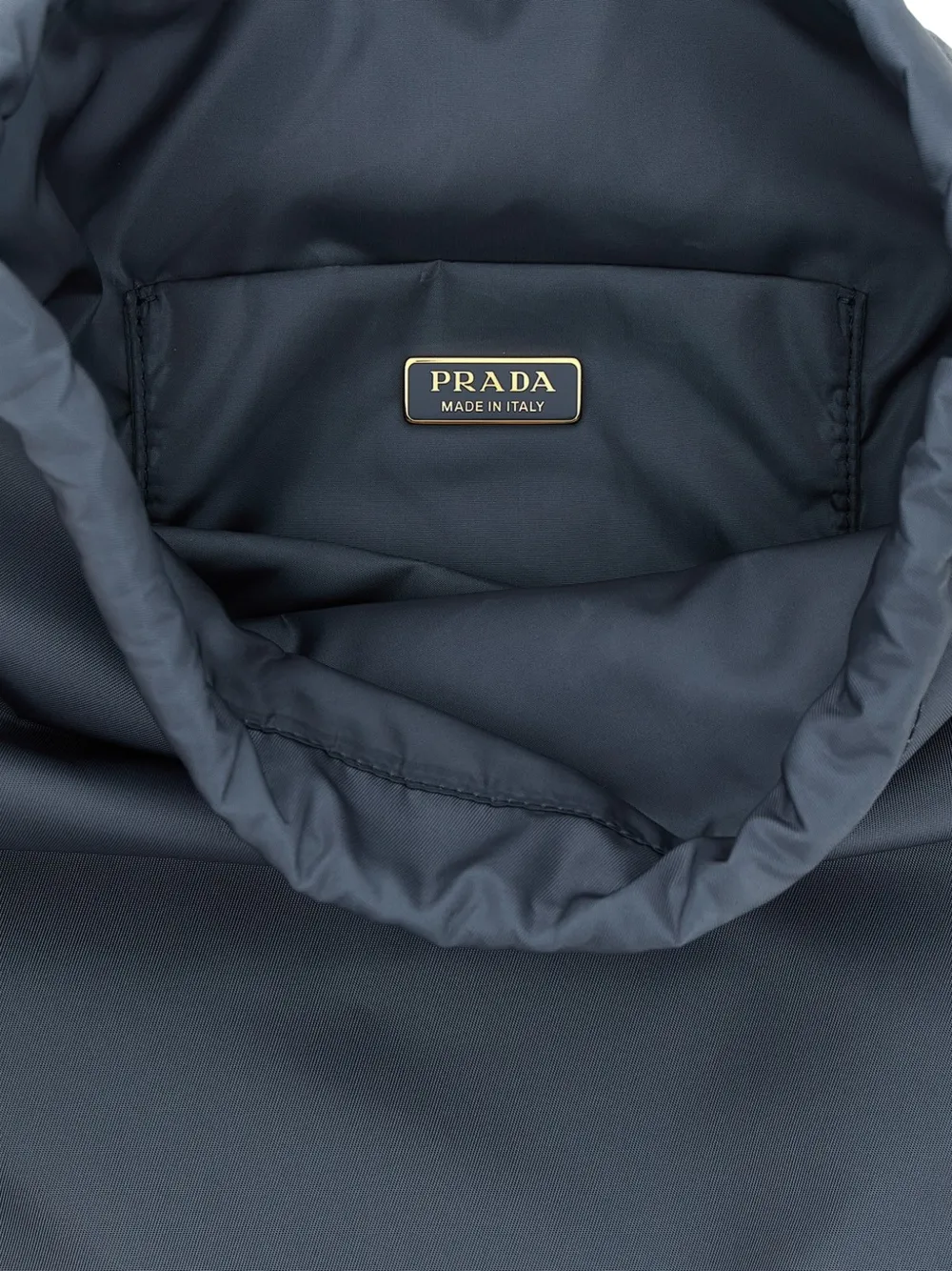 Prada Schoudertas met logoplakkaat en trekkoord Blauw