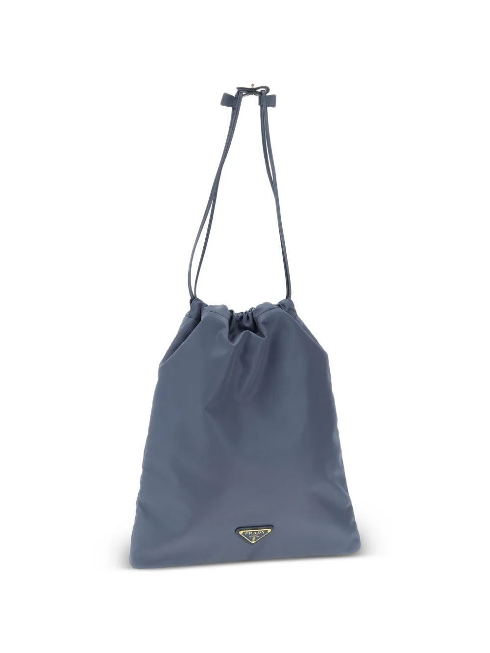 Prada Schoudertas met logoplakkaat en trekkoord Blauw