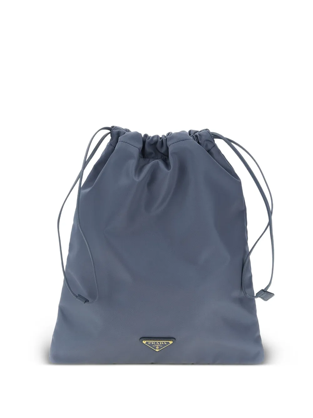 Prada logo-plaque drawstring shoulder bag - Blu