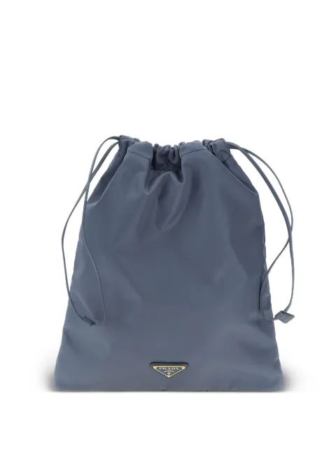 Prada logo-plaque drawstring shoulder bag