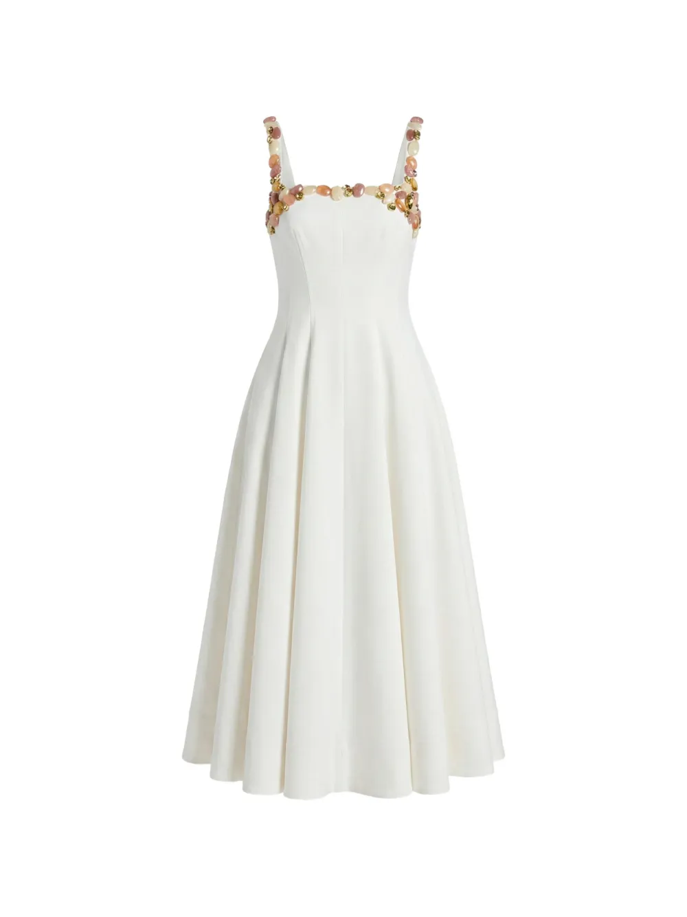 PatBO Gabriela bead-embellished dress - Toni neutri