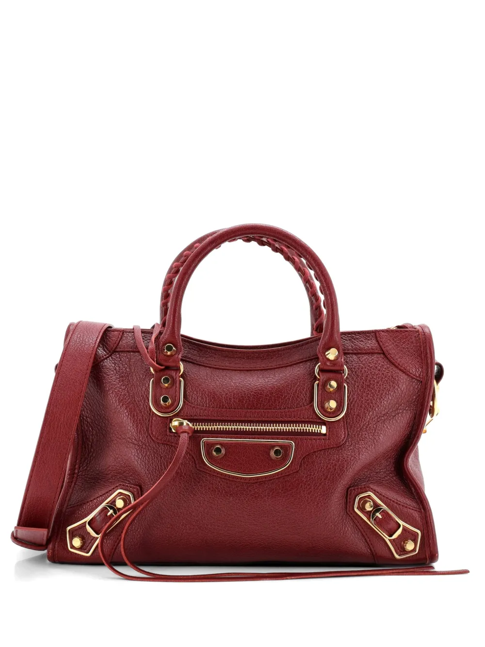 Balenciaga Pre-Owned Borsa a tracolla City Classic Metallic Edge piccola - Rosso