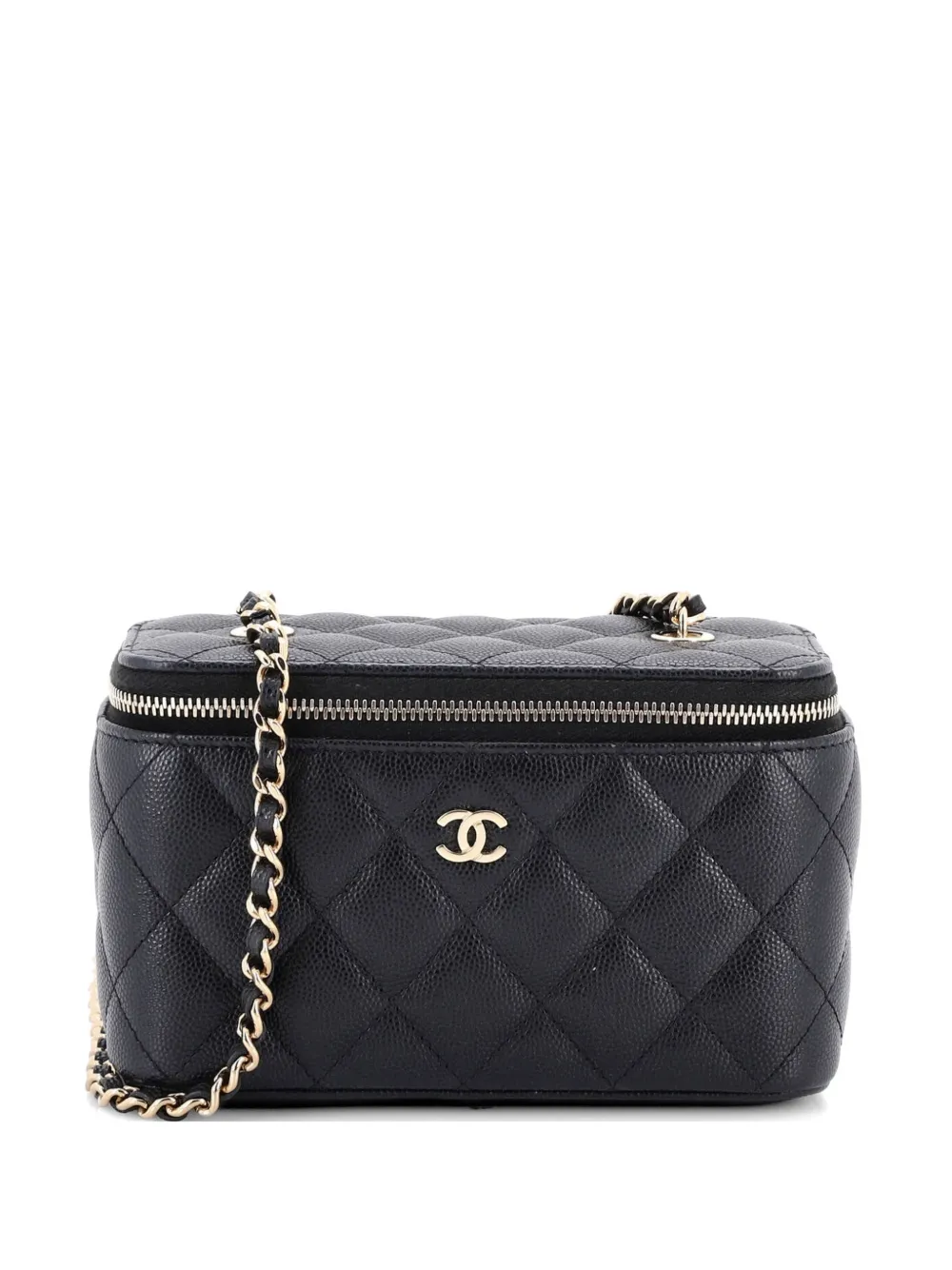 CHANEL Pre-Owned Classic Vanity Case with Chain Quilted Caviar Small crossbody bag - Nero
