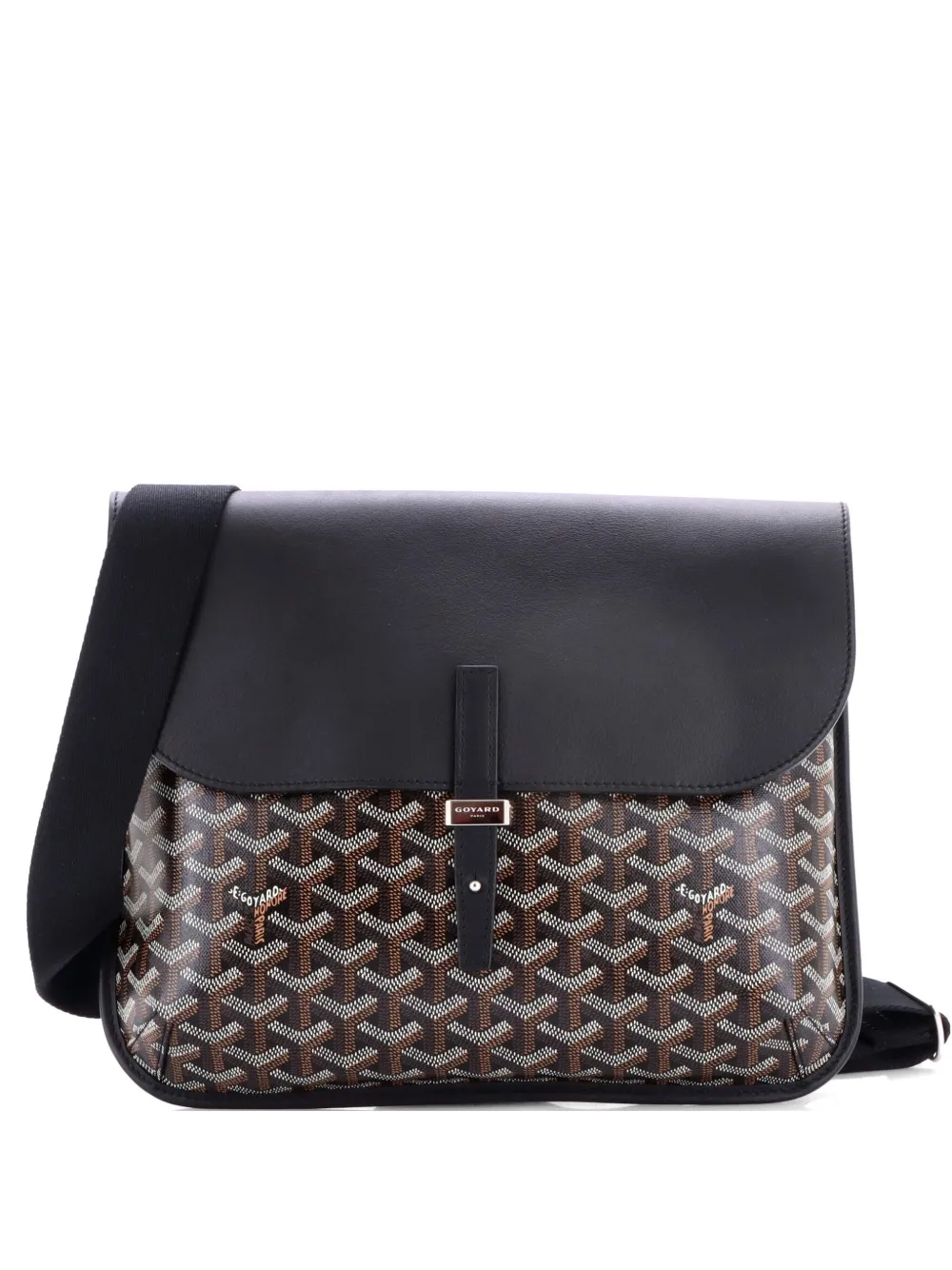 Goyard Pre-Owned Coursier Messenger Bag Coated Canvas and Leather crossbody bag - Nero