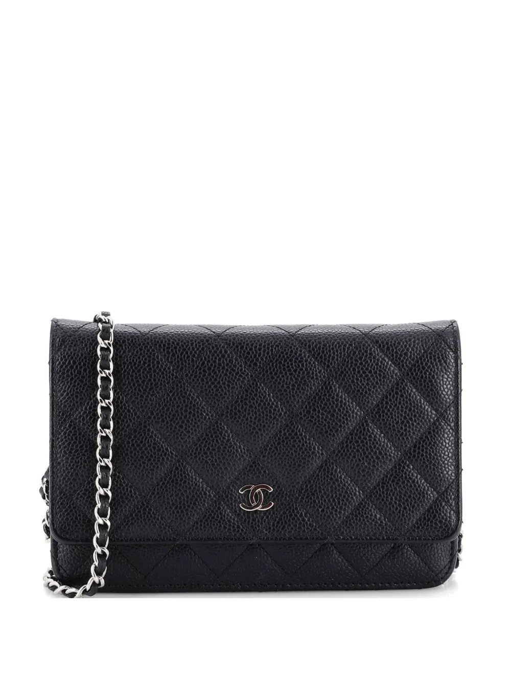 CHANEL Pre-Owned Wallet on Chain Quilted Caviar crossbody bag - Nero