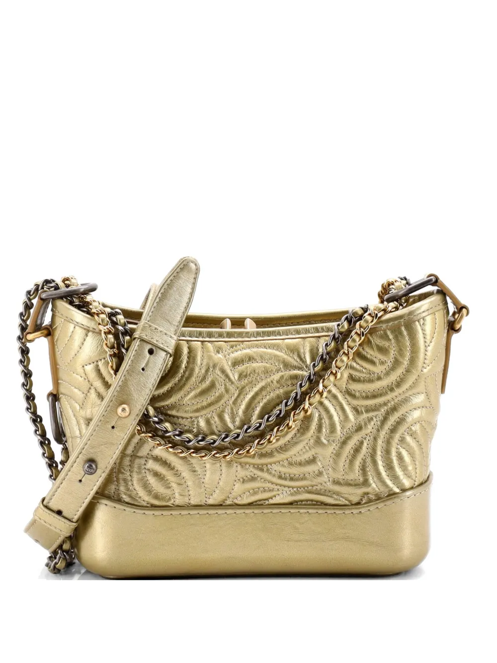 CHANEL Pre-Owned Gabrielle CC Stitched Calfskin Small hobo bag - Oro