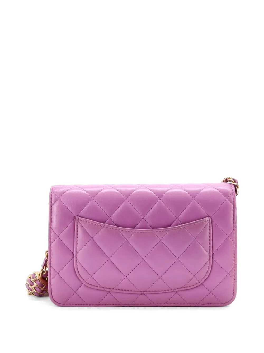  Chanel Pre-owned Bandolera Pearl Crush De Piel De Borrego Con Diseño Acolchado Y Correa De Cadena - Morado 