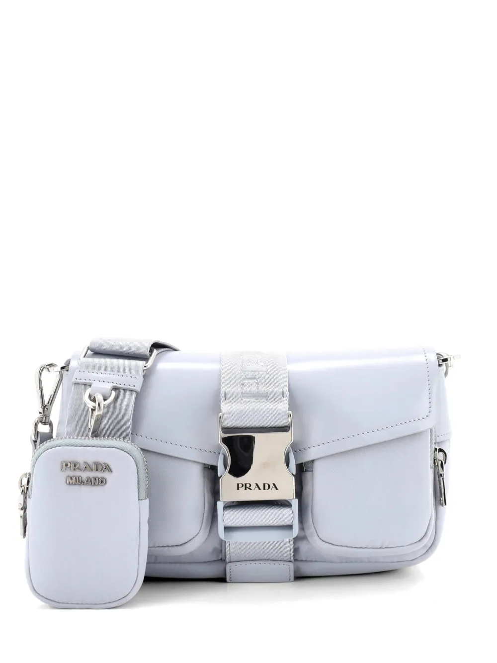 Prada Pre-Owned Buckle Pocket Spazzolato Umhängetasche - Blau