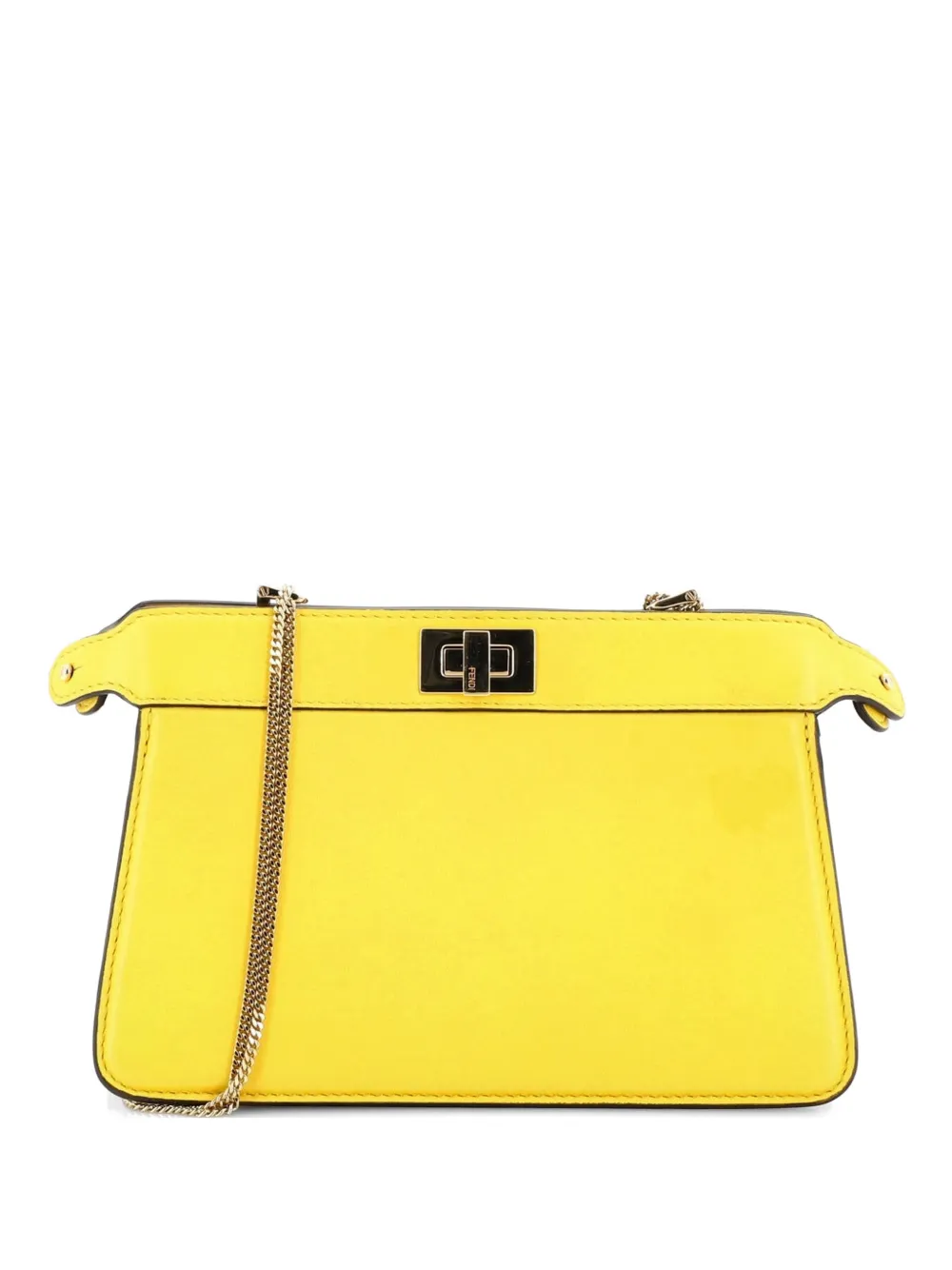 Fendi Pre-Owned Peekaboo ISeeU Chain Pochette Leather Small shoulder bag - Giallo