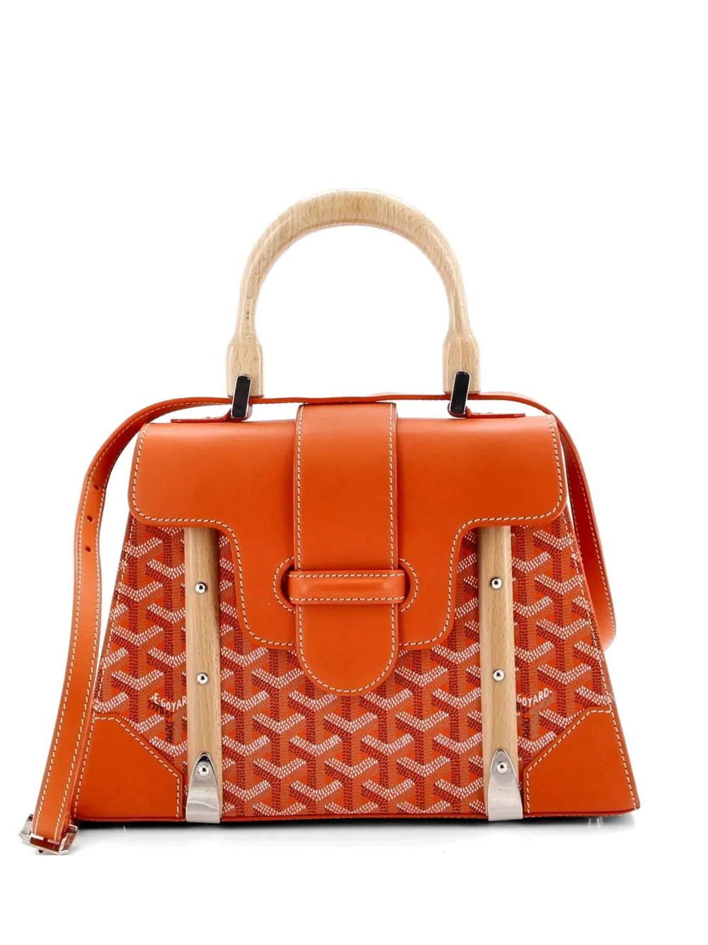 Goyard Pre-Owned Saigon Top Handle Bag Coated Canvas with Leather PM satchel - Arancione