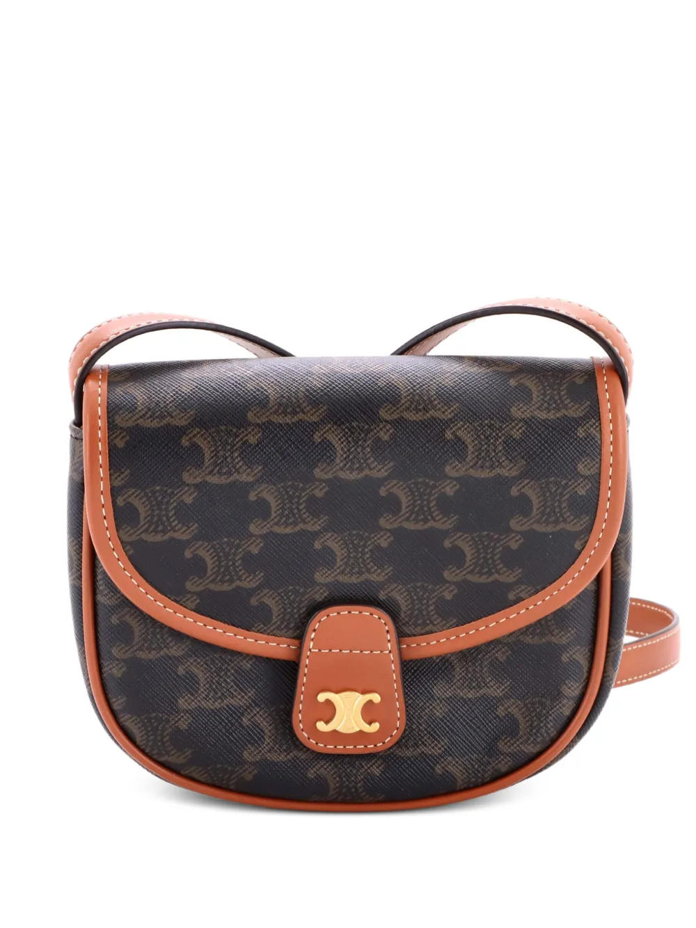 Celine Pre-Owned Besace Flap Bag Triomphe Coated Canvas Mini crossbody bag - Marrone