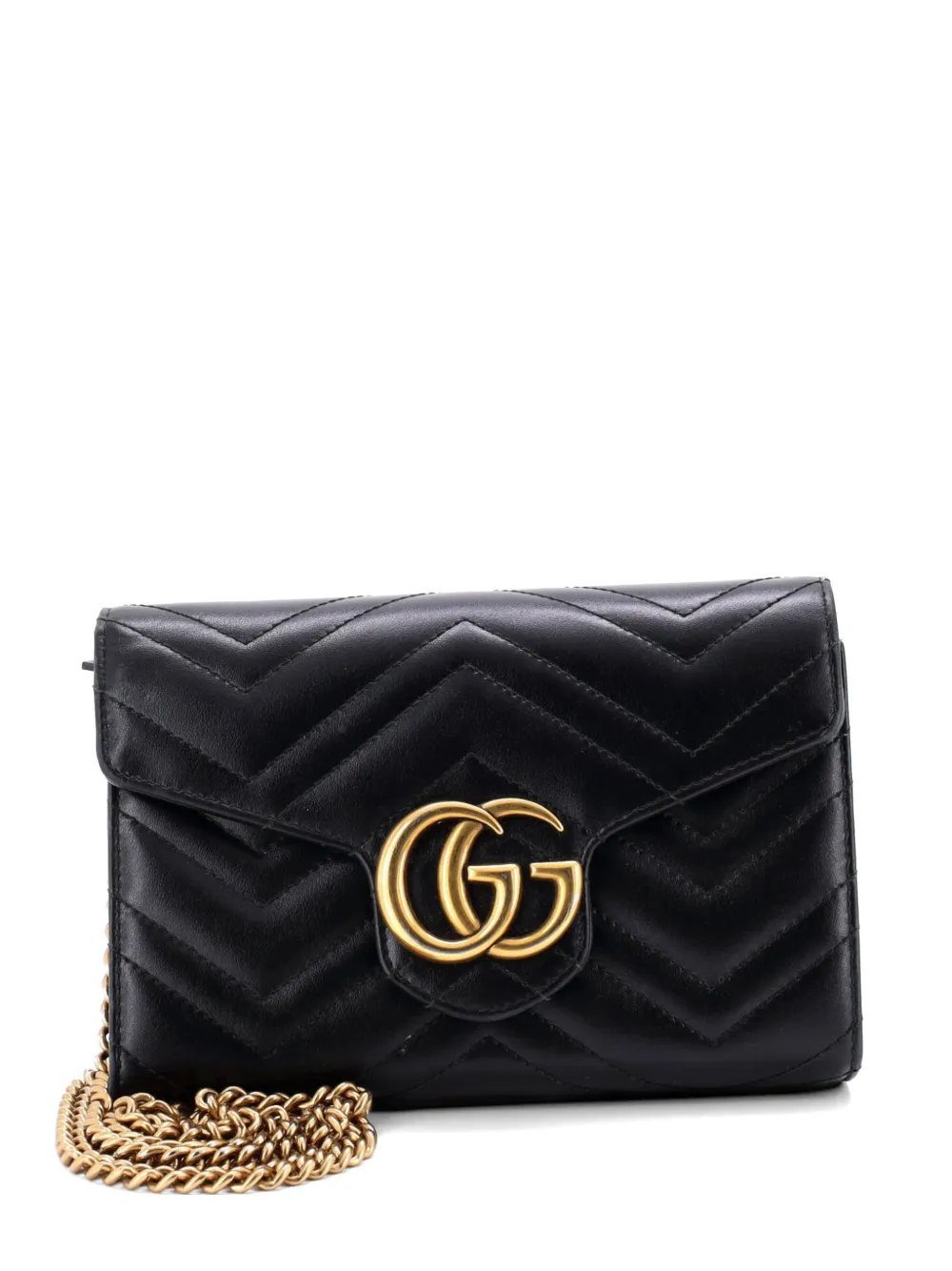 Gucci Pre-Owned GG Marmont Chain Wallet Matelasse Leather Mini crossbody bag - Nero