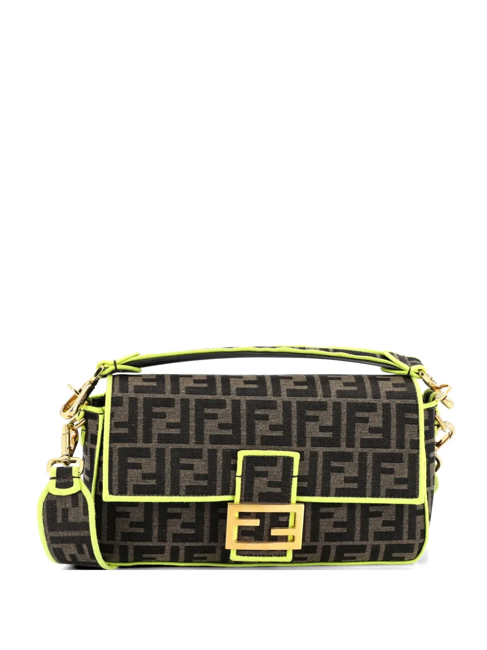 Fendi Pre-Owned Baguette NM Bag Zucca Canvas Medium shoulder bag - Marrone