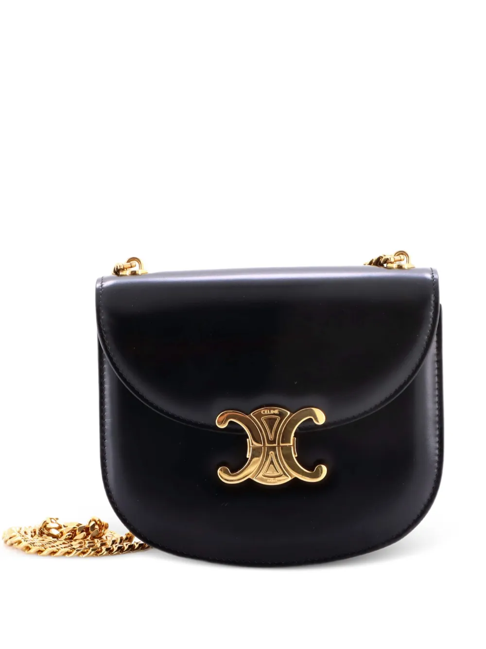 Celine Pre-Owned Triomphe Besace Clea Chain Flap Bag Leather shoulder bag - Nero