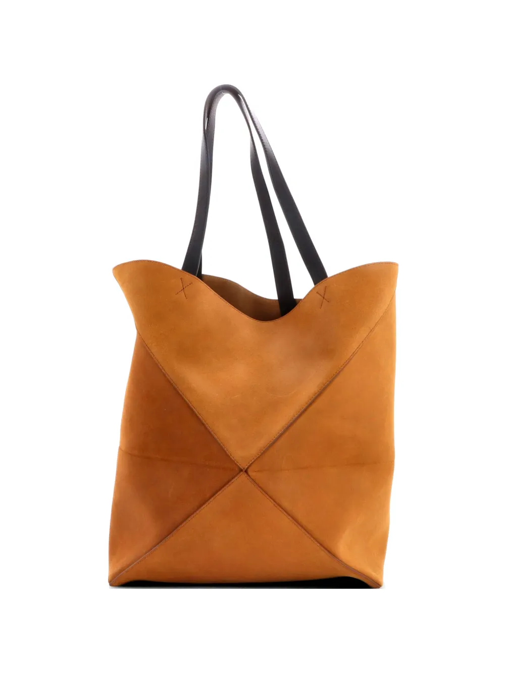 Loewe Pre-Owned Puzzle Fold Suede Large tote bag - Marrone