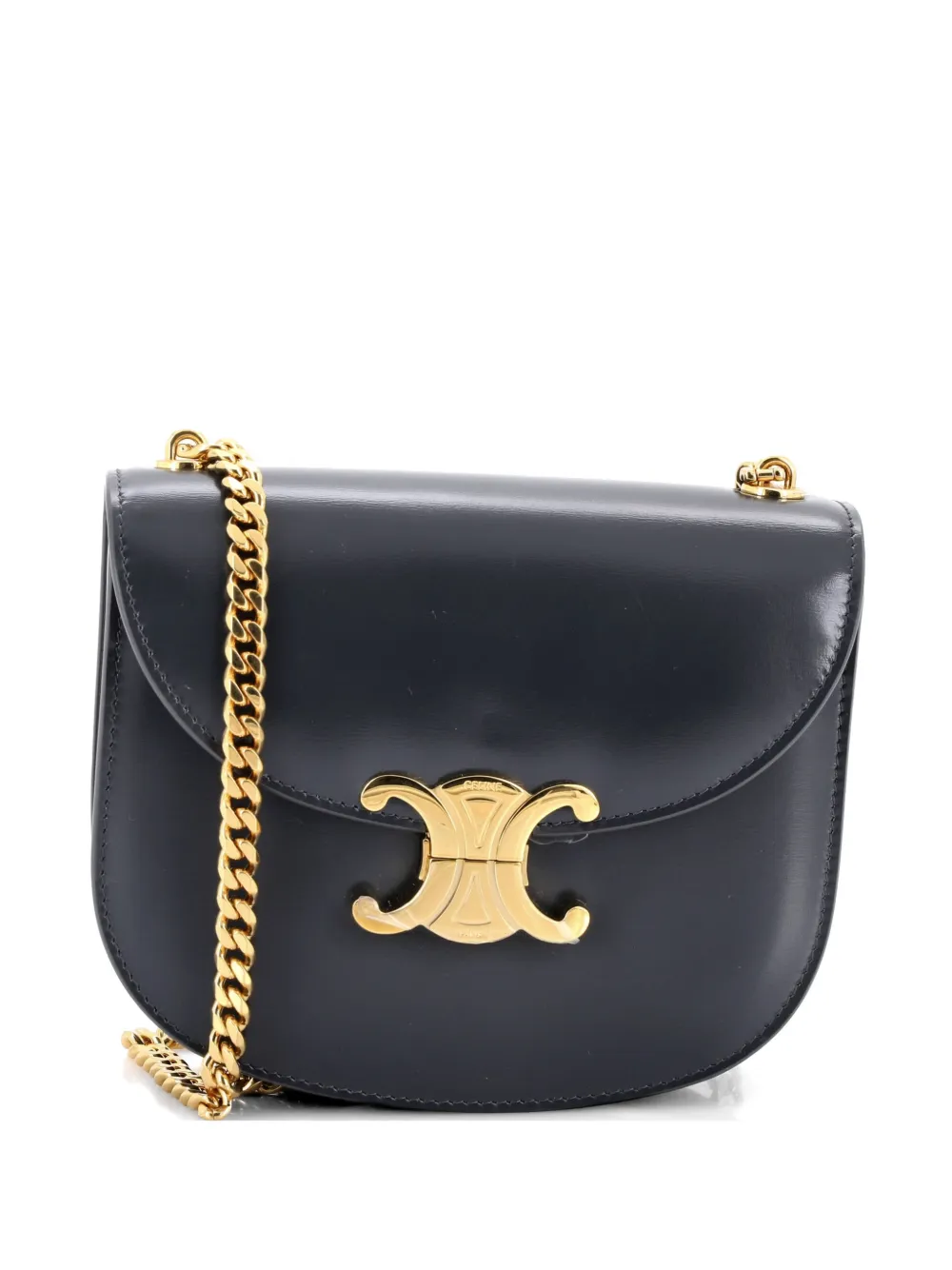 Celine Pre-Owned Triomphe Besace Clea Flap Schultertasche aus Leder - Grau