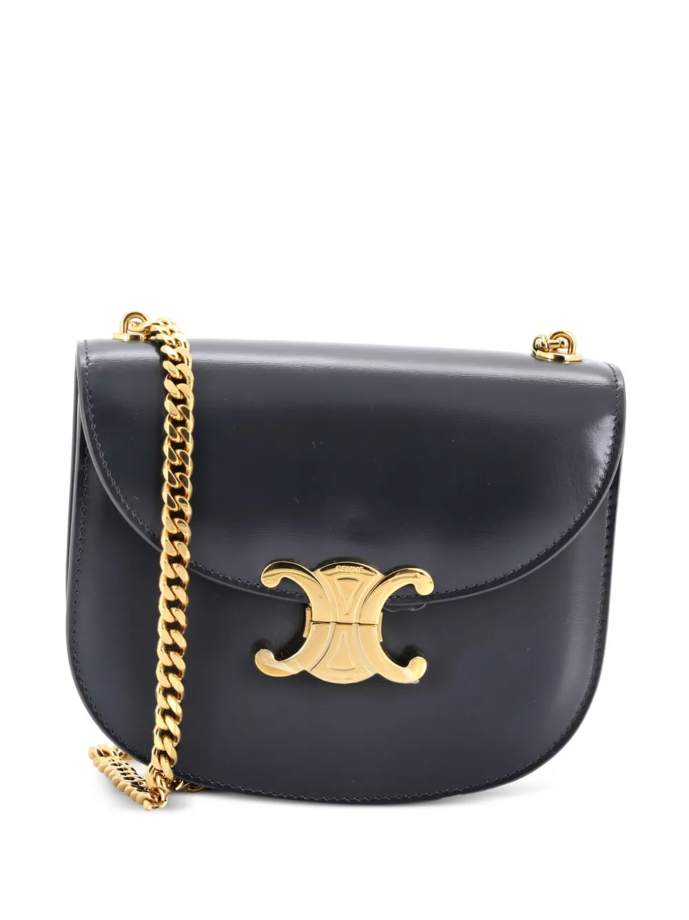 Celine Pre-Owned Triomphe Besace Clea Chain Flap Bag Leather shoulder bag - Grigio