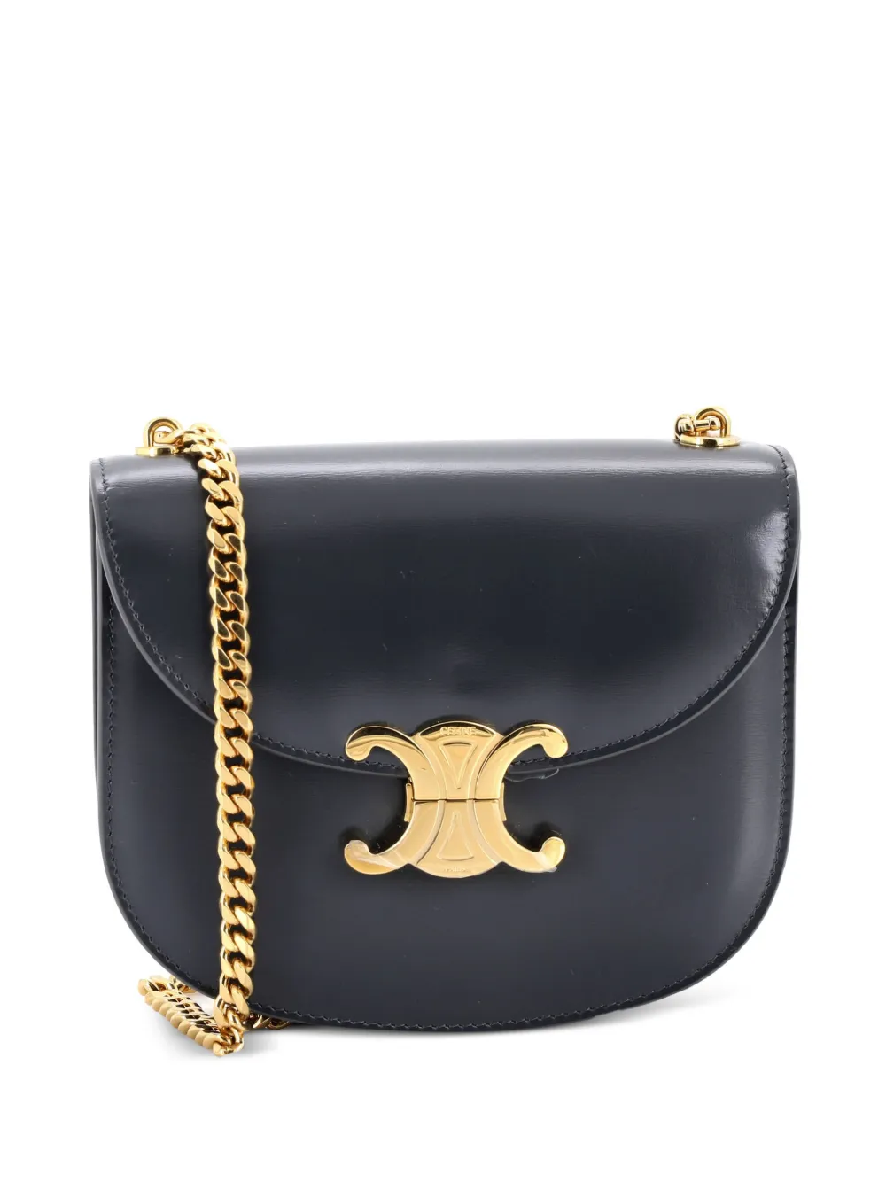 Celine Pre-Owned Triomphe Besace Clea Chain Flap Bag Leather shoulder bag - Grigio