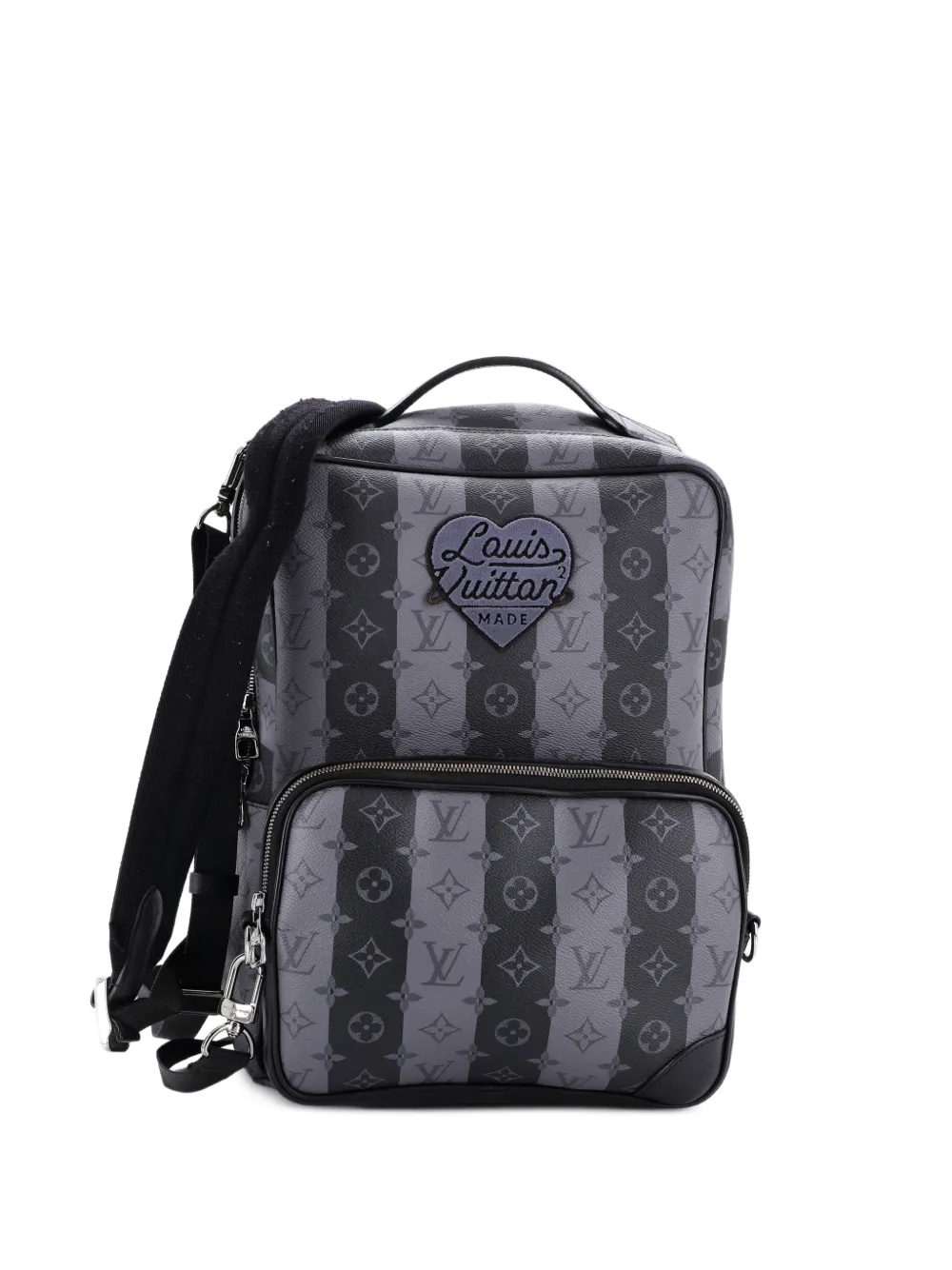 Louis Vuitton Pre-Owned Nigo Utilitary Limited Edition Stripes Monogram Eclipse Canvas backpack - Nero