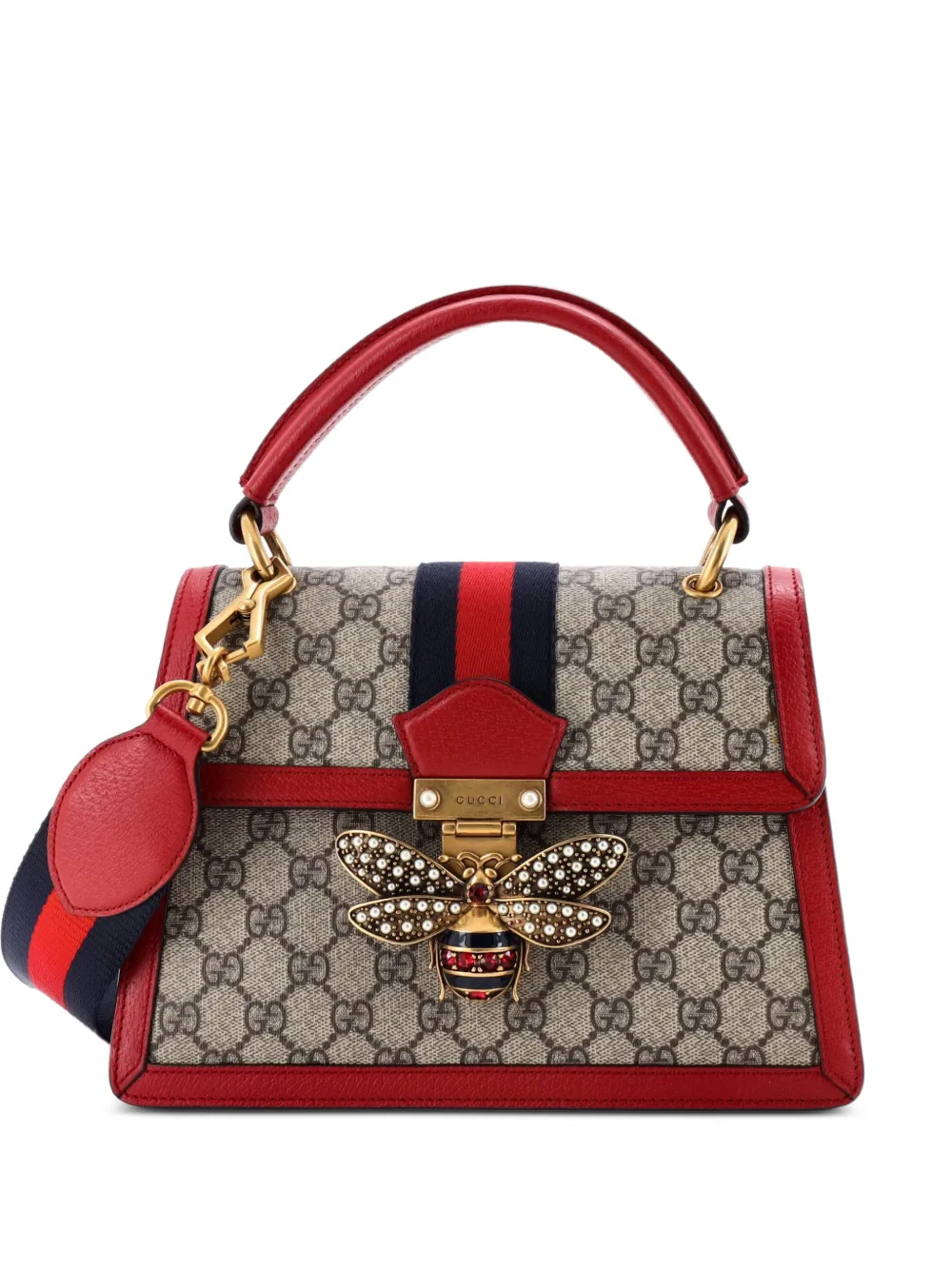 Gucci Pre-Owned Queen Margaret Top Handle Bag GG Coated Canvas with Leather Small satchel - Rosso