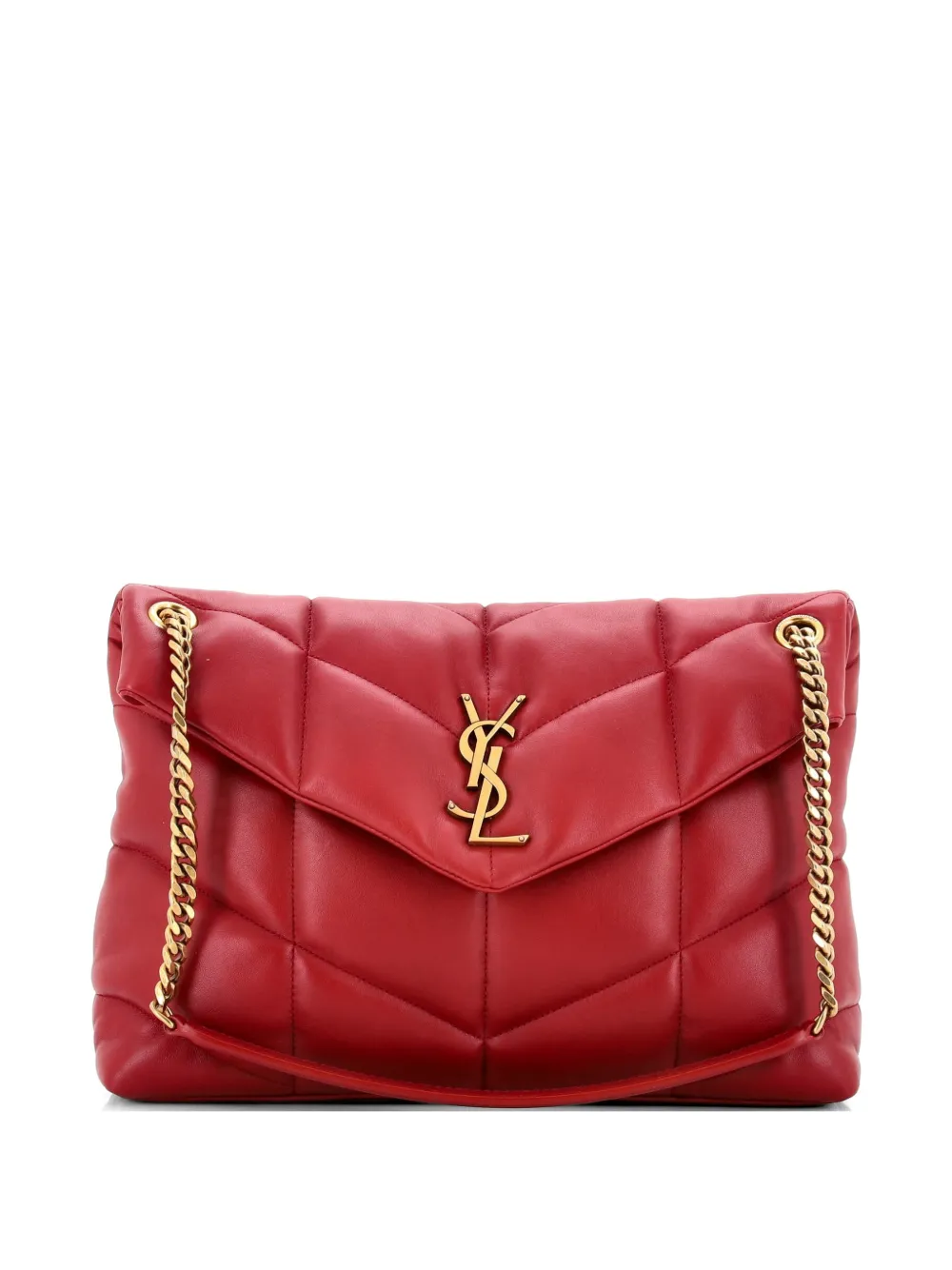 Saint Laurent Pre-Owned Borsa a spalla Loulou media in pelle trapuntata con design imbottito - Rosso