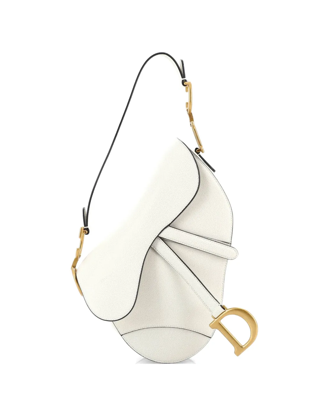 Christian Dior Pre-Owned Mittelgroße Saddle Handtasche aus Leder - Weiß