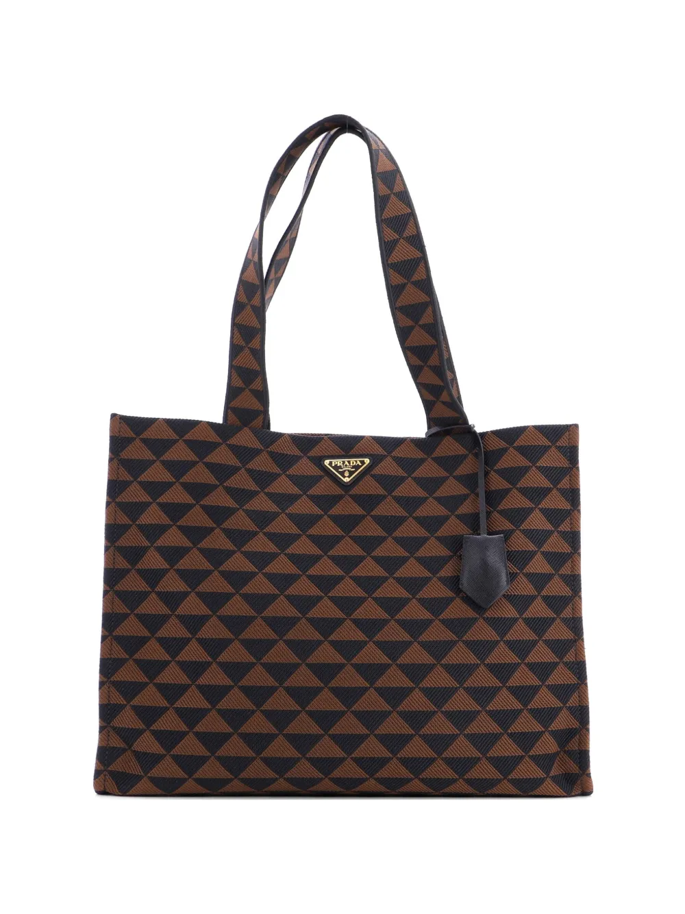 Prada Pre-Owned Symbole Shopper Jacquard Horizontal tote bag - Marrone