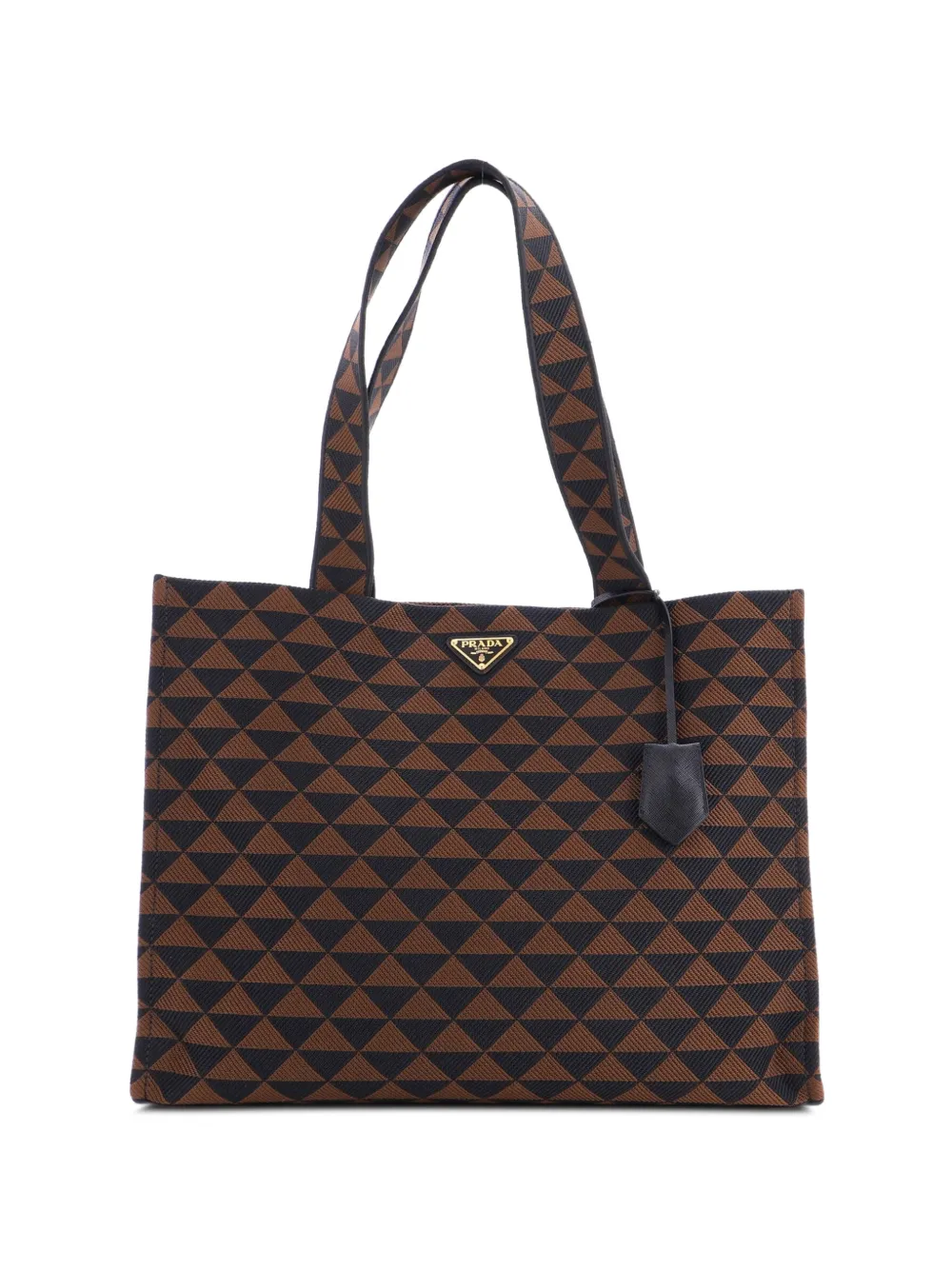 Prada Pre-Owned Symbole Tote Bag aus Jacquard - Braun
