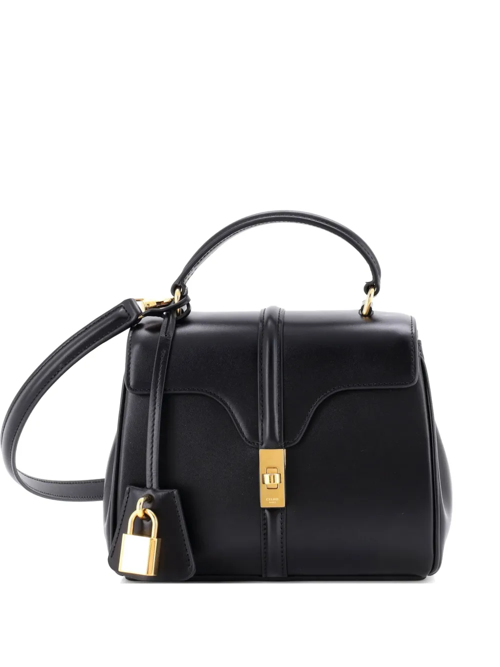 Celine Pre-Owned 16 Top Handle Bag Smooth Calfskin Mini satchel - Nero